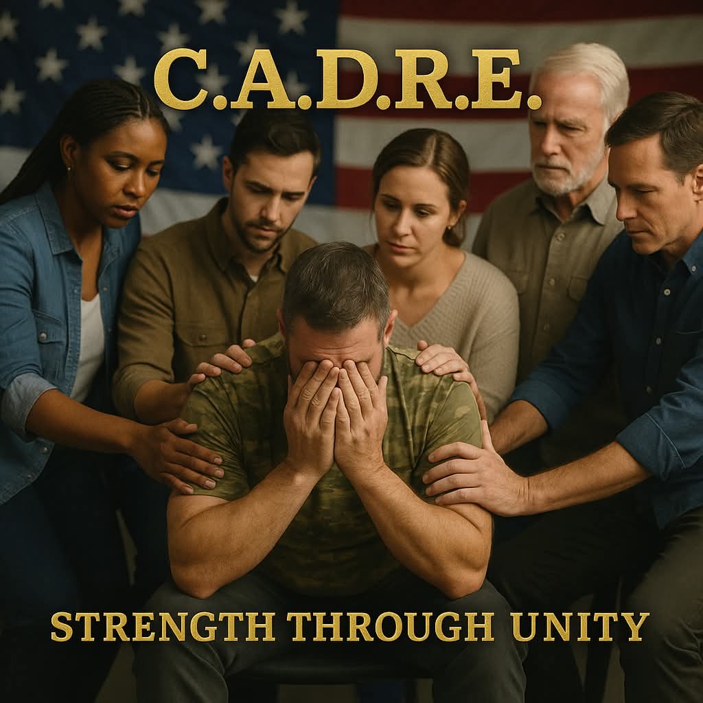 C.A.D.R.E. Strength Through Unity graphic representing Veteran peer support